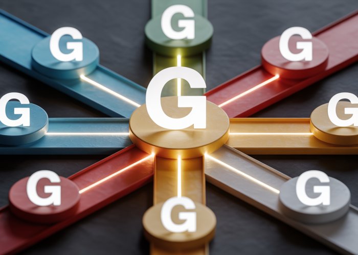 Conceptual illustration of 'g' general intelligence, representing a central source of cognitive ability powering diverse skills.
