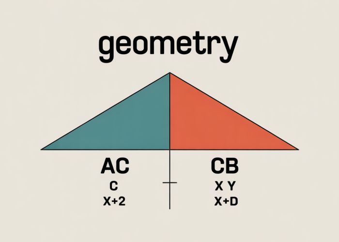 Line segment AB divided into segments AC and CB, illustrating the Geometry Addition Property.