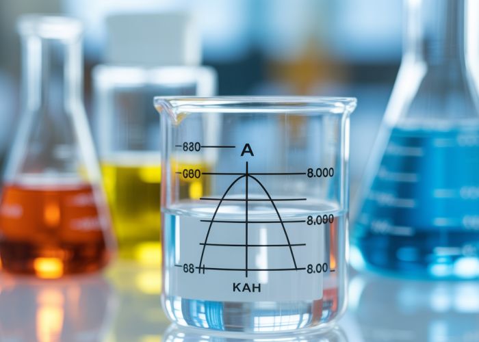 Graph showing high Ka value indicating strong product formation in a chemical reaction.