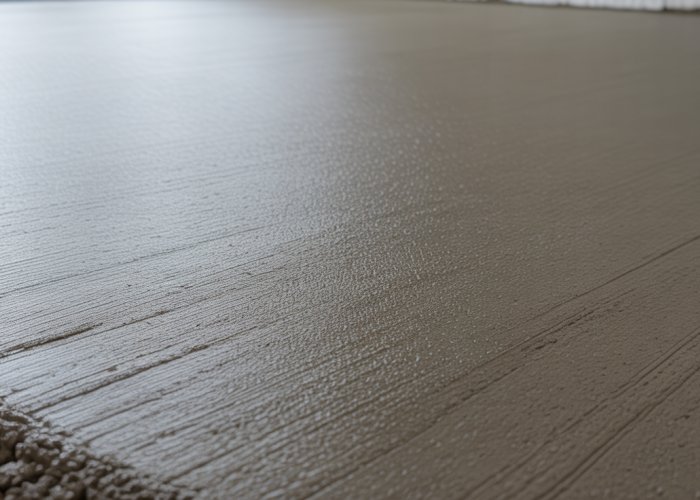 Close-up view of homogeneous concrete slab showing uniform texture and color.