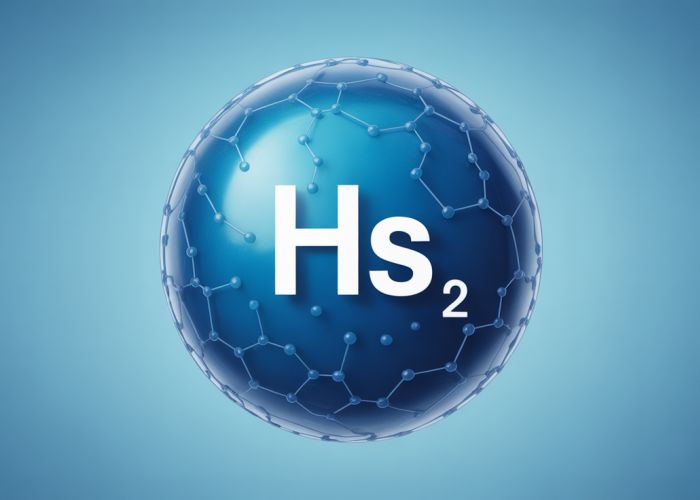Diagram explaining that HS- is the chemical symbol for the hydrosulfide (or bisulfide) ion, and a brief note that it's derived from hydrogen sulfide (H2S).