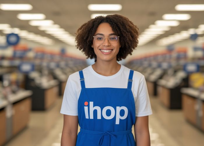 IHOP restaurant sign with 'Now Hiring' banner.