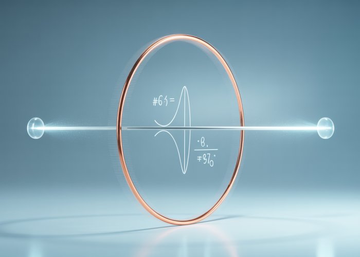 Physics experiment showing a rotating hoop demonstrating inertia.