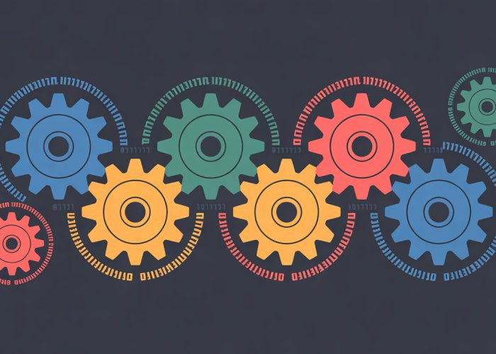 Illustration of gears working in parallel, representing Instruction Level Parallelism.