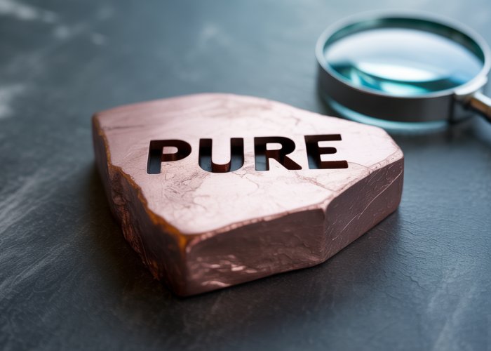 Close-up of iron metal, highlighting textures and the question of purity.