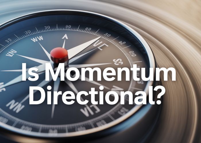 Compass needle pointing to a specific direction, illustrating the directional nature of momentum.