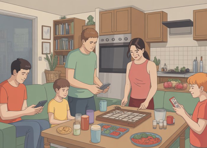 Modern family activities illustrating latent functions of social interaction.