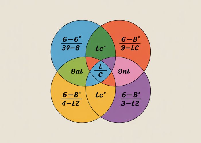 Venn diagram visually explaining the Least Common Multiple (LCM) of exponents.