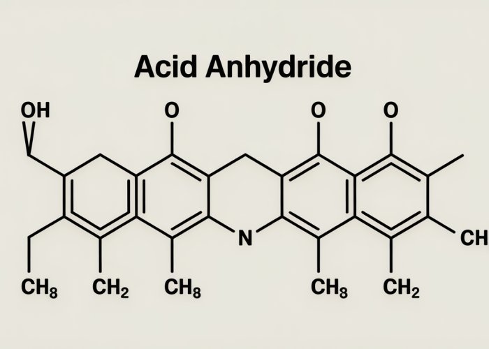 Step-by-step guide to naming acid anhydrides using IUPAC nomenclature, showing examples of symmetrical and asymmetrical anhydrides.