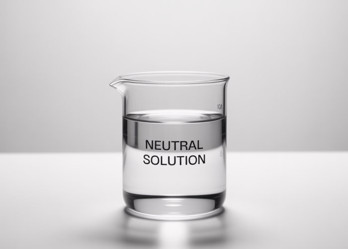 Beaker labeled 'Neutral Solution' filled with clear liquid.