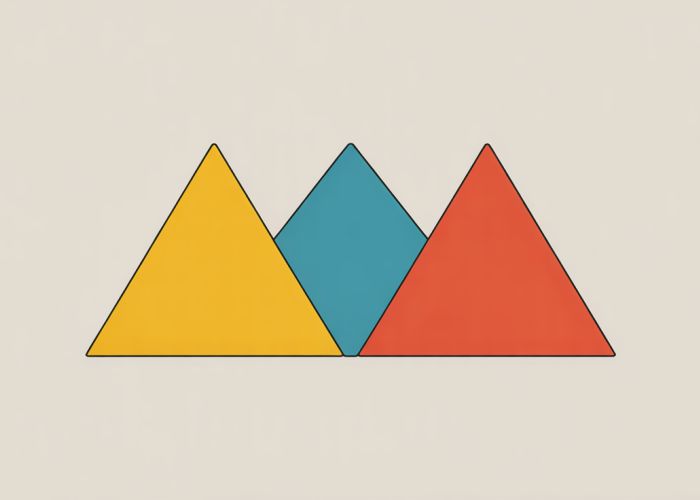 Two non-congruent triangles, demonstrating different sizes and shapes.