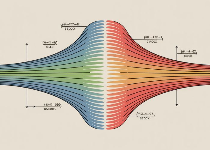 Illustration of a normal shock wave in a converging-diverging nozzle, showing property changes and relevant equations.