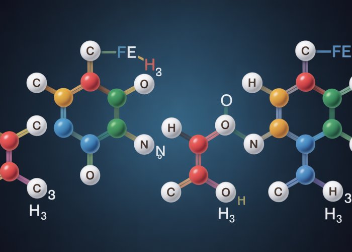 Illustration showing the two resonance structures of a peptide bond. The first structure shows a single bond between carbon and nitrogen and a double bond between carbon and oxygen. The second structure shows a double bond between carbon and nitrogen and a single bond between carbon and oxygen, with formal charges indicated. Arrows indicate electron movement and delocalization.