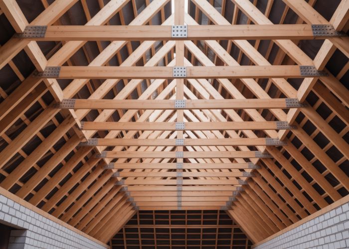 Rafters vs. Trusses: Side-by-side comparison of attic structures.