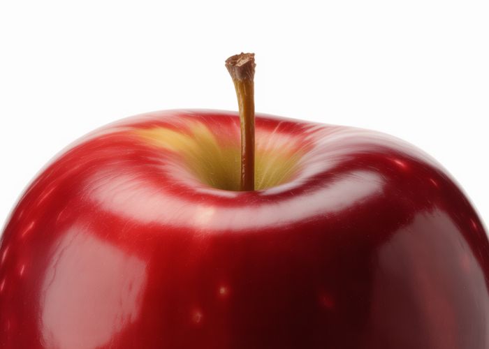 Ripe red apple, a classic example of the apple fruit definition.