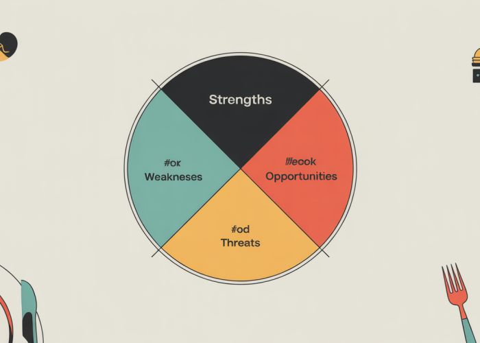 SWOT Analysis Diagram for Restaurant: Strengths, Weaknesses, Opportunities, Threats