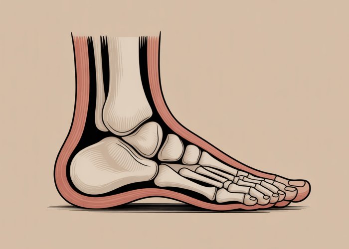 Illustration showing the sesamoid bones underneath the first metatarsal in the foot. These small bones help with leverage and weight bearing during walking.