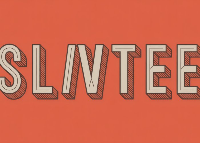 Slanted text effect created in Adobe Illustrator, showing various techniques for skewing and distorting text.