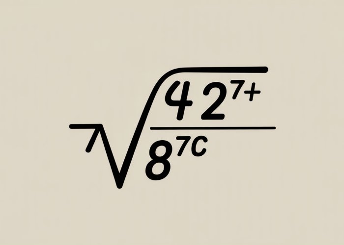 Equation visually demonstrating squaring a square root resulting in the original number, with the square root symbol and exponent clearly visible.