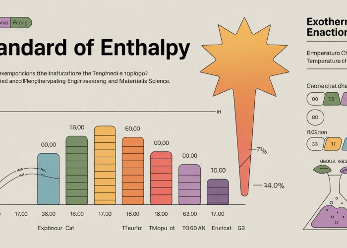 Infographic explaining standard enthalpy of reaction with examples and formulas.