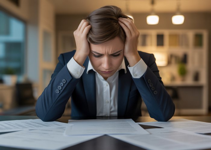 Frustrated person dealing with a potential real estate tort case.