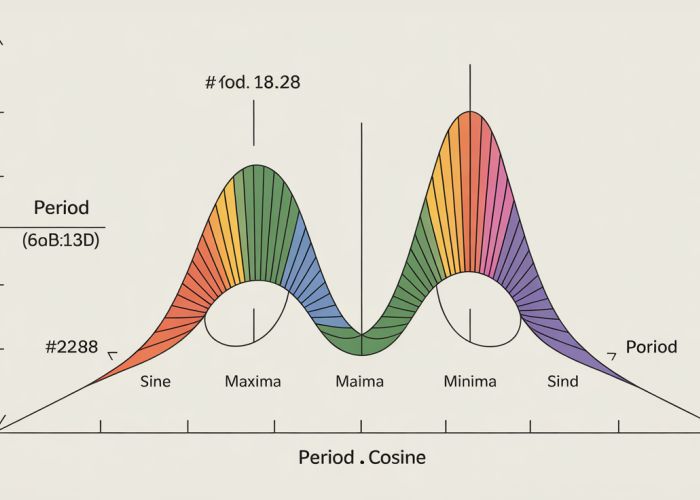 Graph of a sine wave illustrating the concept of period in trigonometric functions.