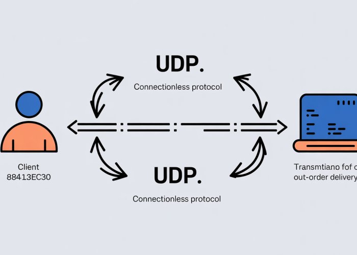 Diagram illustrating UDP connectionless data transmission.