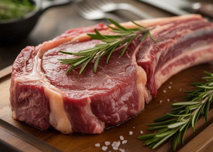 Pan-seared USDA Prime Ribeye Steak with Rosemary