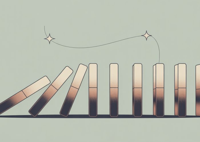 Image showing a very weak negative association between two concepts, visually represented as a barely visible connection.