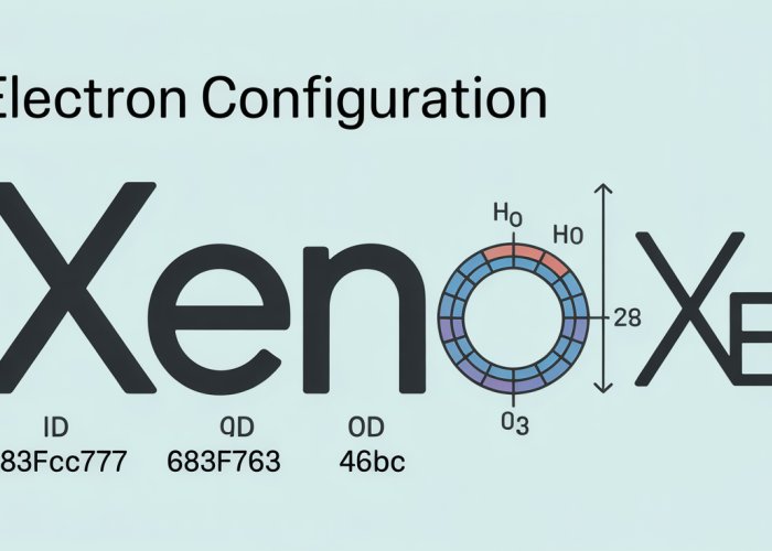 Electron configuration diagram of Xenon (Xe) showing filled electron shells and subshells.